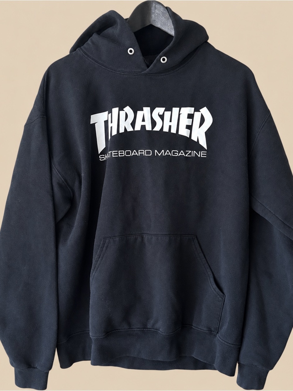 Skater Streetwear Thrasher Skateboard Magazine Black Hoodie M